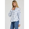 image:imageDEAR JOHN Adrianna ButtonDown Womens Shirt Oversized Fit Collared Long Sleeve Woven  Blue Rama Emb  Size Large