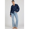 image:imageDEAR JOHN Adrianna ButtonDown Womens Shirt Oversized Fit Collared Long Sleeve Woven  Navy Rama Emb  Size Medium