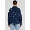image:imageDEAR JOHN Adrianna ButtonDown Womens Shirt Oversized Fit Collared Long Sleeve Woven  Navy Rama Emb  Size Medium