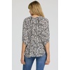 image:imageDEAR JOHN Costa Novelty Top Womens Poet Blouse VNeck Relaxed Fit Ladder Trim DetailBlack Pansey