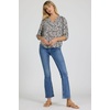 image:imageDEAR JOHN Costa Novelty Top Womens Poet Blouse VNeck Relaxed Fit Ladder Trim DetailBlack Pansey