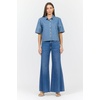 image:imageDEAR JOHN Irina Womens Short Sleeve Button Front Shirt Collared Top Relaxed FitOsalina