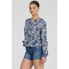 image:imageDEAR JOHN Jess Button Front Crew Neck Long Sleeve Blouse for WomenInverted Regatta