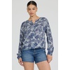 image:imageDEAR JOHN Jess Button Front Crew Neck Long Sleeve Blouse for WomenInverted Regatta