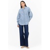 image:imageDEAR JOHN Meritt Womens Oversized Shacket Shirt Jacket Garment Washed Button Front Chest Pocket Shirred Long SleeveOsalina