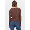 image:imageDEAR JOHN Vanya VNeck Long Sleeve Tee for Women Slub Cotton Jersey Relaxed FitBrown Leopard