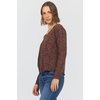 image:imageDEAR JOHN Vanya VNeck Long Sleeve Tee for Women Slub Cotton Jersey Relaxed FitBrown Leopard
