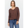 image:imageDEAR JOHN Vanya VNeck Long Sleeve Tee for Women Slub Cotton Jersey Relaxed FitBrown Leopard
