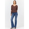 image:imageDEAR JOHN Vanya VNeck Long Sleeve Tee for Women Slub Cotton Jersey Relaxed FitBrown Leopard