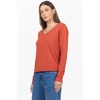 image:imageDEAR JOHN Vanya VNeck Long Sleeve Tee for Women Slub Cotton Jersey Relaxed FitRooibos Tea