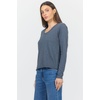 image:imageDEAR JOHN Vanya VNeck Long Sleeve Tee for Women Slub Cotton Jersey Relaxed FitTurbulence