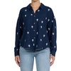 image:imageDEAR JOHN Adrianna ButtonDown Womens Shirt Oversized Fit Collared Long Sleeve Woven  Navy Rama Emb  Size Medium