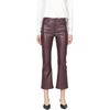 image:imageDEAR JOHN Jeanne Flared Leg Womens Pants MidRise Waisted Cropped InseamWine