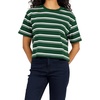 image:imageDEAR JOHN Maddox Short Sleeve Crew Neck Relaxed Fit Boyfriend Womens Jersey TopPine Stripe