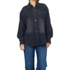 image:imageDEAR JOHN Meritt Womens Oversized Shacket Shirt Jacket Garment Washed Button Front Chest Pocket Shirred Long SleeveWashed Black
