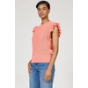 image:imageDEAR JOHN Tilly Sweater Womens Classic Fit Crew Neck Flutter SleevePeachy Coral