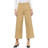 image:imageDEAR JOHN Audrey Wide Leg Jeans Womens High Rise Cropped Color Denim Comfort Stretch Clean Hem Utility Inspired Tailored FitKhaki