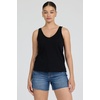 image:imageDEAR JOHN Sirena Tank Womens Classic Fit Cotton Slub V Neck Sleeveless TopBlack