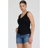 image:imageDEAR JOHN Sirena Tank Womens Classic Fit Cotton Slub V Neck Sleeveless TopBlack