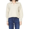 image:imageDEAR JOHN Bastina Sweater Womens Relaxed Cable Knit Long Sleeve PulloverFlax