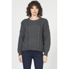 image:imageDEAR JOHN Hemingway Sweater Womens Oversized Rib Knit Crew Neck Long Sleeve Pullover Cable Detail Soft Cozy KnitwearCharcoal