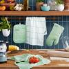 imageKITCHENAID Quilted Cotton Terry Cloth Oven Mitt Pot Holder Kitchen Towel 4Pack Set Heat Resistant Silicone Grip Gift Set Pistachio 16quotx26quot 7quotx13quot ampamp 7quotx10quotPistachio