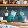 imageKitchenAid Albany Oven Mitt 2Pack Set Pistachio 7quotx13quotAqua Sky