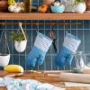 imageKitchenAid Albany Oven Mitt 2Pack Set Pistachio 7quotx13quotBlue Velvet