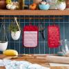 imageKitchenAid Albany Pot Holder 2Pack Set Charcoal Grey 7quotx10quotPassion Red