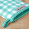 imageKitchenAid Gingham Mini Oven Mitt 2Pack Set Grey 55quotx8quotAqua Sky