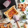 imageKitchenAid Gingham Mini Oven Mitt 2Pack Set Grey 55quotx8quotBeet