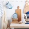imageKitchenAid Gingham Mini Oven Mitt 2Pack Set Grey 55quotx8quotBlue Velvet