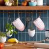 imageKitchenAid Gingham Mini Oven Mitt 2Pack Set Grey 55quotx8quotDried Rose