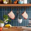 imageKitchenAid Gingham Mini Oven Mitt 2Pack Set Grey 55quotx8quotHoney