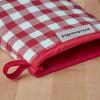 imageKitchenAid Gingham Mini Oven Mitt 2Pack Set Grey 55quotx8quotPassion Red