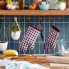 imageKitchenAid Gingham Oven Mitt 2Pack Set Milkshake 7quotx13quotBeet