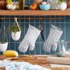 imageKitchenAid Gingham Oven Mitt 2Pack Set Milkshake 7quotx13quotMatte Grey