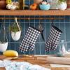 imageKitchenAid Gingham Oven Mitt 2Pack Set Milkshake 7quotx13quotOnyx Black