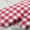 imageKitchenAid Gingham Oven Mitt 2Pack Set Milkshake 7quotx13quotPassion Red
