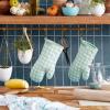 imageKitchenAid Gingham Oven Mitt 2Pack Set Milkshake 7quotx13quotPistachio