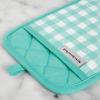 imageKitchenAid Gingham Pot Holder 2Pack Set Beet 7quotx10quotAqua Sky