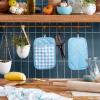 imageKitchenAid Gingham Pot Holder 2Pack Set Beet 7quotx10quotBlue Velvet