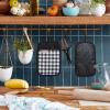 imageKitchenAid Gingham Pot Holder 2Pack Set Beet 7quotx10quotOnyx Black