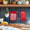 imageKitchenAid Gingham Pot Holder 2Pack Set Beet 7quotx10quotPassion Red