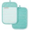 imageKitchenAid Albany Pot Holder 2Pack Set Charcoal Grey 7quotx10quotAqua Sky
