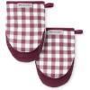 imageKitchenAid Gingham Mini Oven Mitt 2Pack Set Grey 55quotx8quotBeet