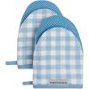 imageKitchenAid Gingham Mini Oven Mitt 2Pack Set Grey 55quotx8quotBlue Velvet