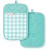 imageKitchenAid Gingham Pot Holder 2Pack Set Beet 7quotx10quotAqua Sky