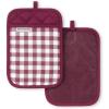 imageKitchenAid Gingham Pot Holder 2Pack Set Beet 7quotx10quotBeet