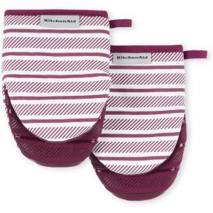 imageKitchenAid Albany Mini Oven Mitt 2Pack Set Mineral Water 55quotx8quotBeet